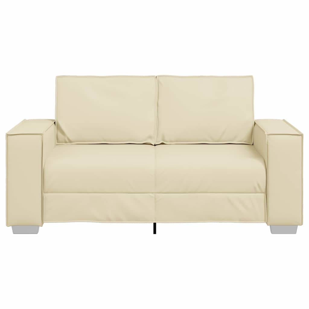Sofasessel mit Kissen Creme 160 x 78 x 84 cm Kunstleder