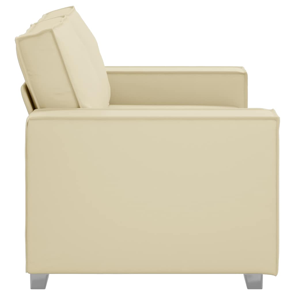 Sofasessel mit Kissen Creme 160 x 78 x 84 cm Kunstleder