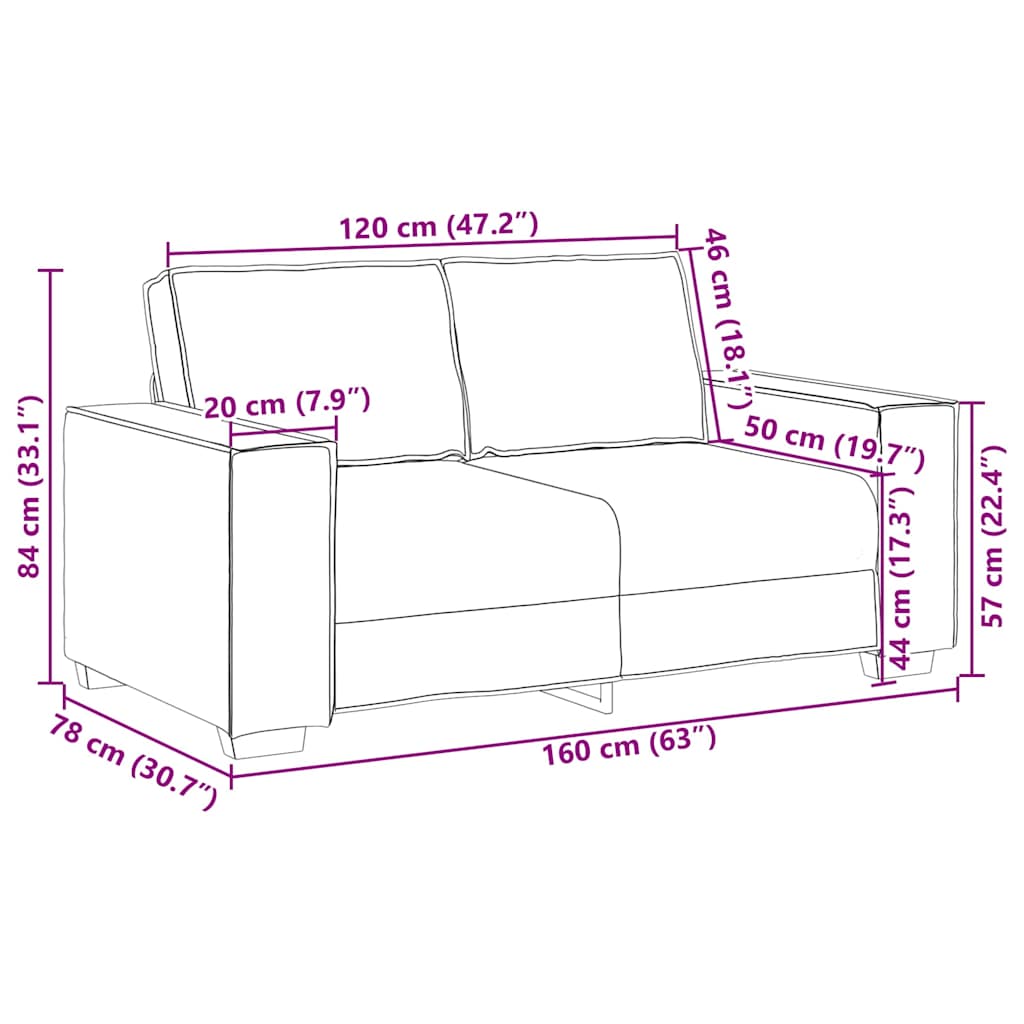 Sofasessel mit Kissen Creme 160 x 78 x 84 cm Kunstleder