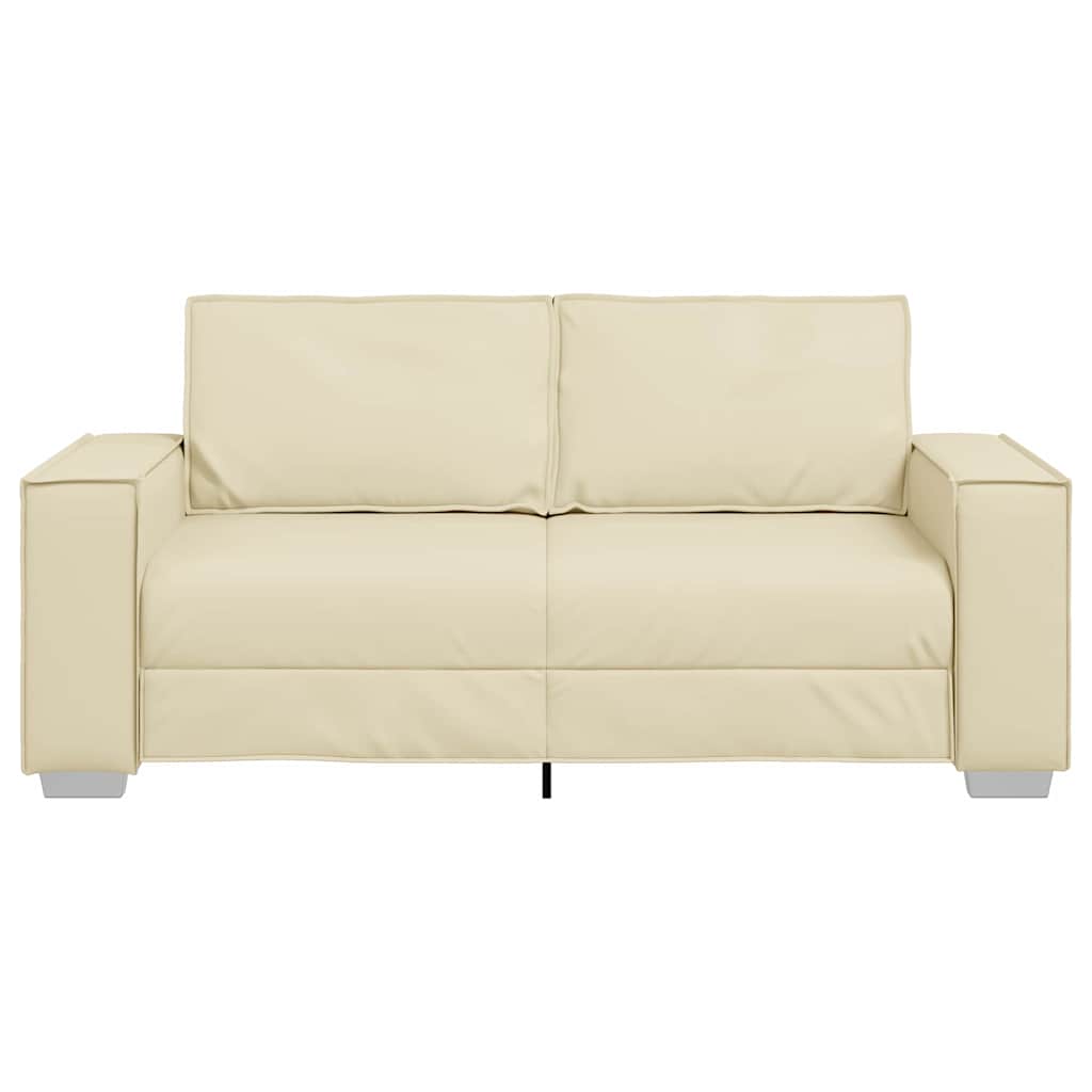 Sofasessel mit Kissen Creme 180 x 78 x 84 cm Kunstleder