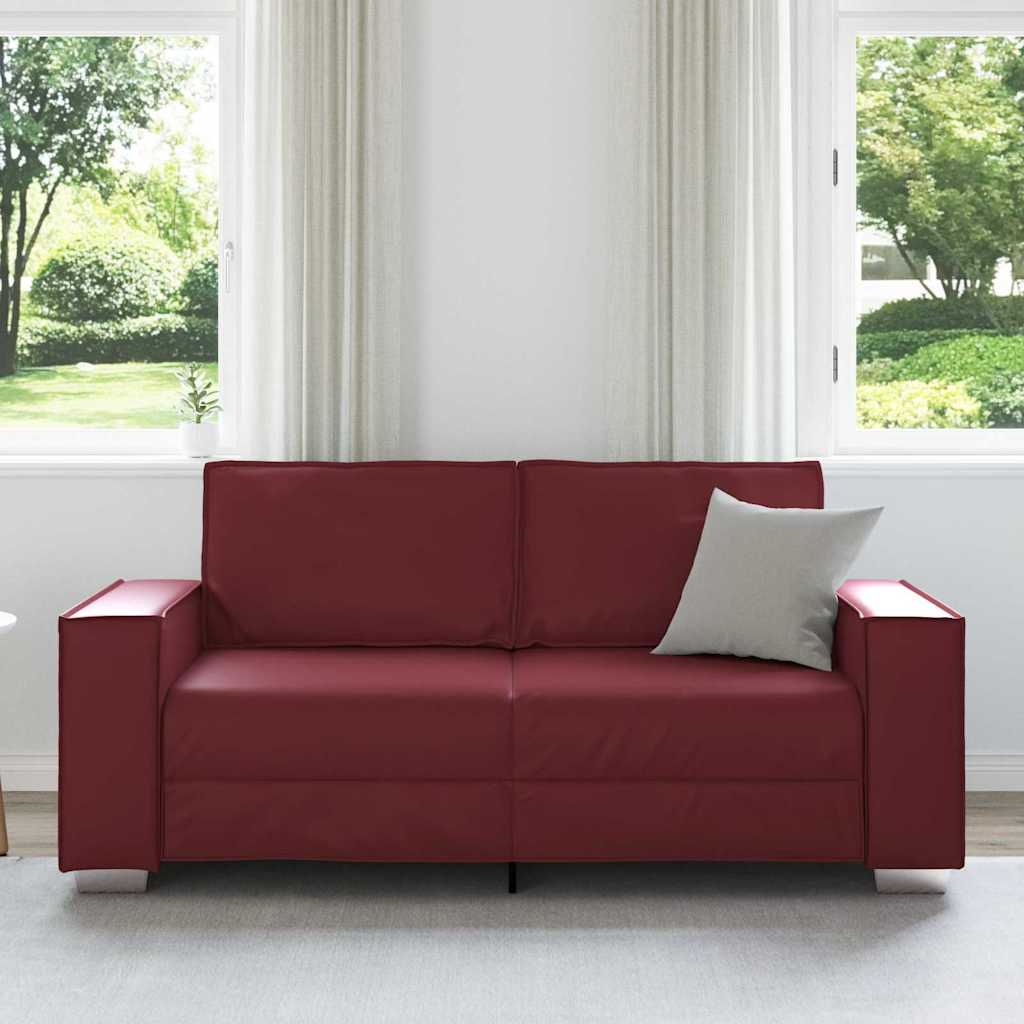 Sofasessel mit Kissen Weinrot 180 x 78 x 84 cm Kunstleder