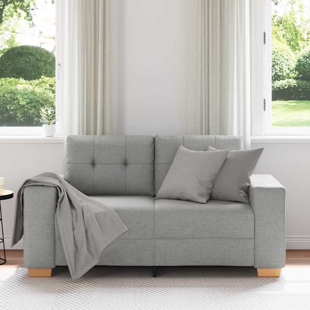 Zweisitzer-Sofa mit Kissen Wolkengrau Stoff
