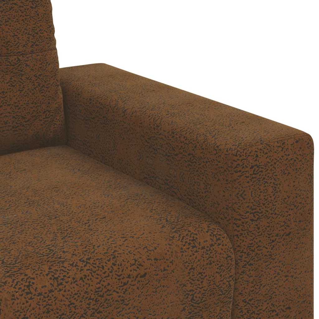 Sofa Stuhl mit Kissen Braun Kunstleder & Holz