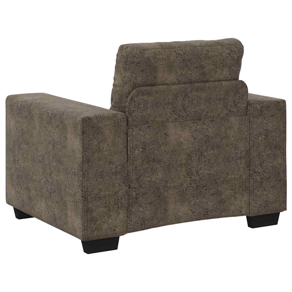 Sofa Stuhl mit Kissen Dunkelgrau Kunstleder
