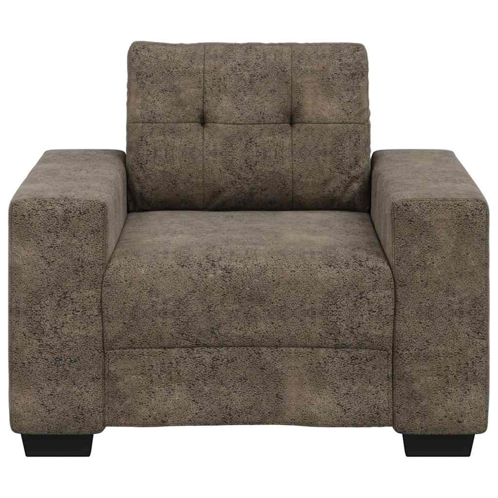 Sofa Stuhl mit Kissen Dunkelgrau Kunstleder