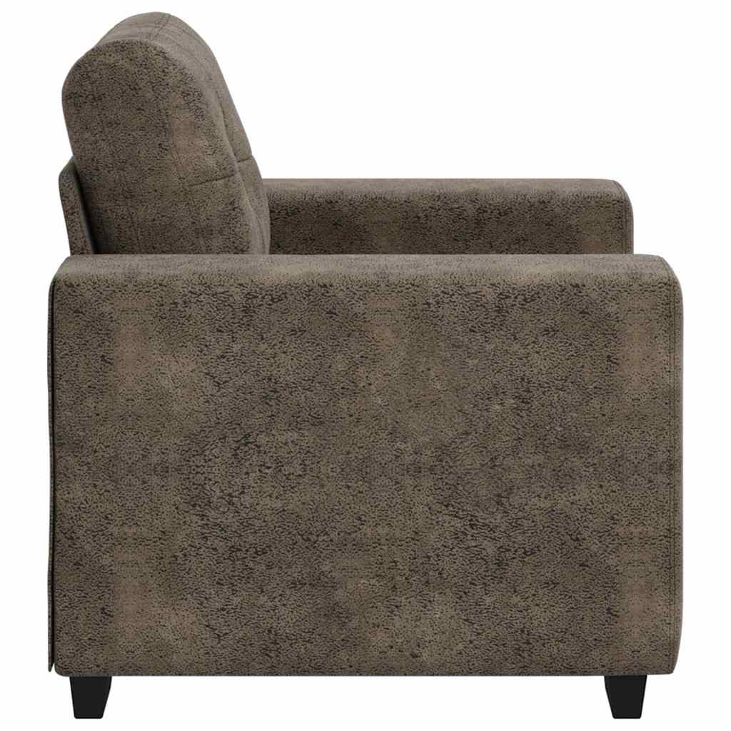 Sofa Stuhl mit Kissen Dunkelgrau Kunstleder