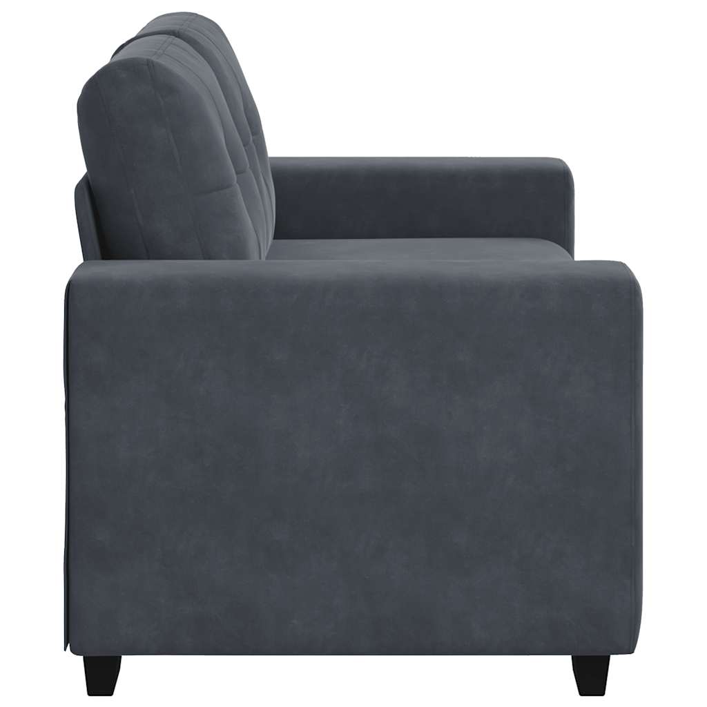 Zweisitzer-Sofa Dunkelgrau 120 cm Samt