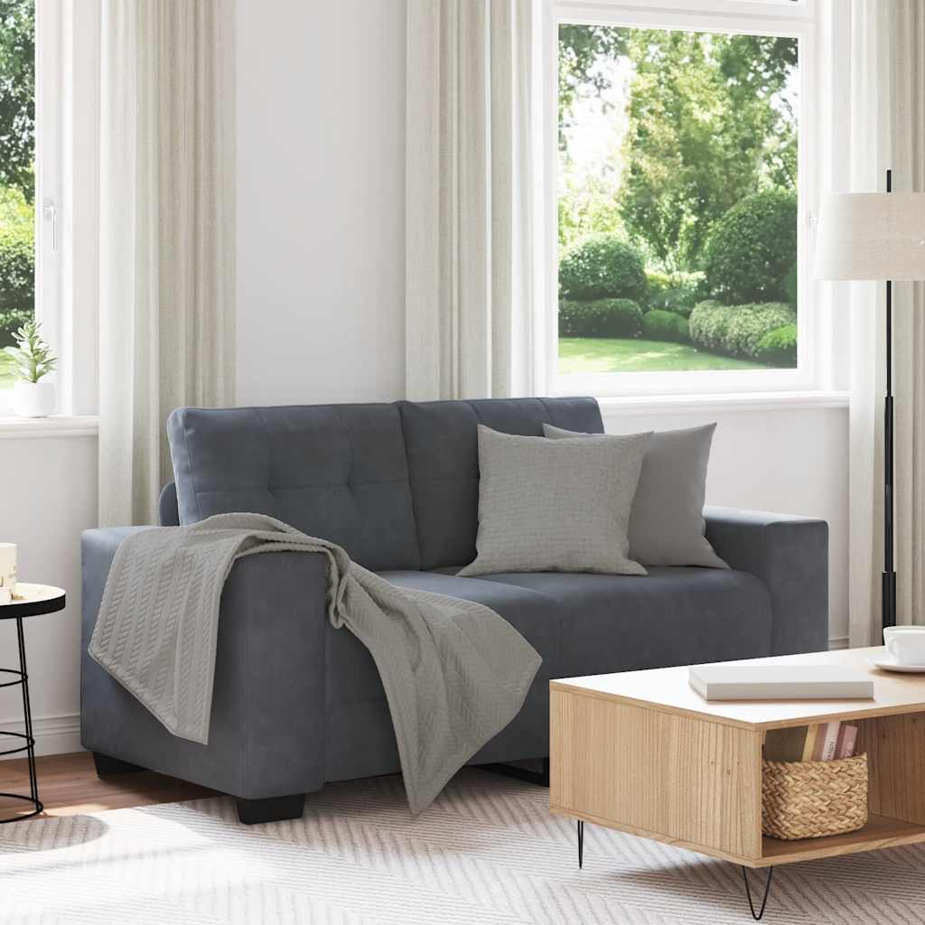 Zweisitzer-Sofa Dunkelgrau 120 cm Samt
