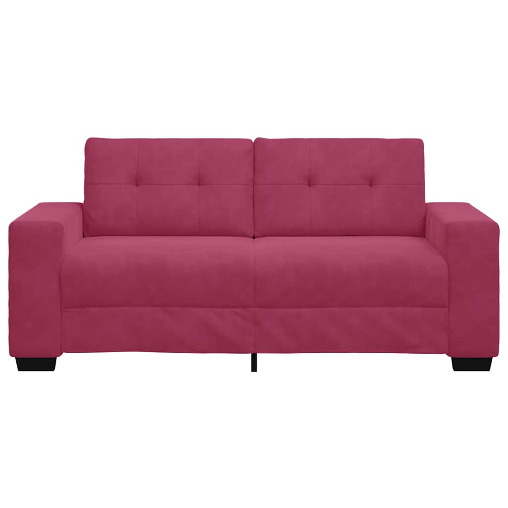 Zweisitzer-Sofa Weinrot 140 cm Samt