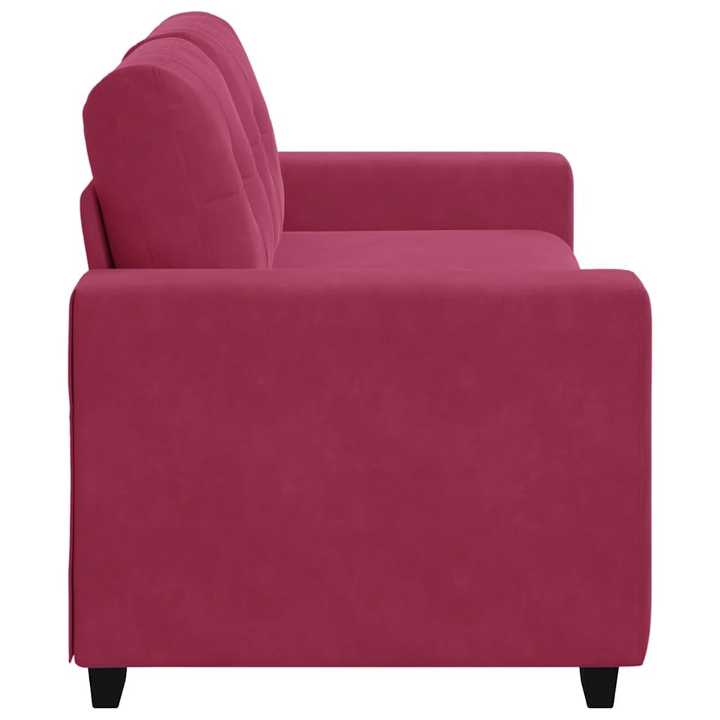 Zweisitzer-Sofa Weinrot 140 cm Samt