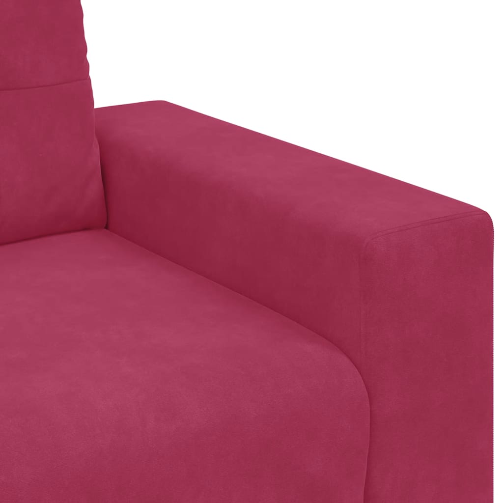 Zweisitzer-Sofa Weinrot 140 cm Samt