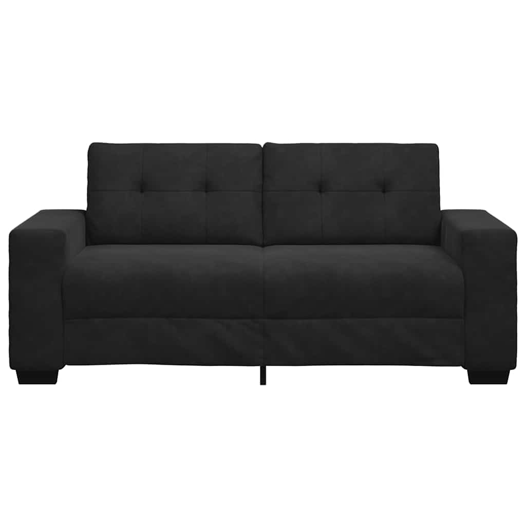 Zweisitzer-Sofa Schwarz 140 cm Samt