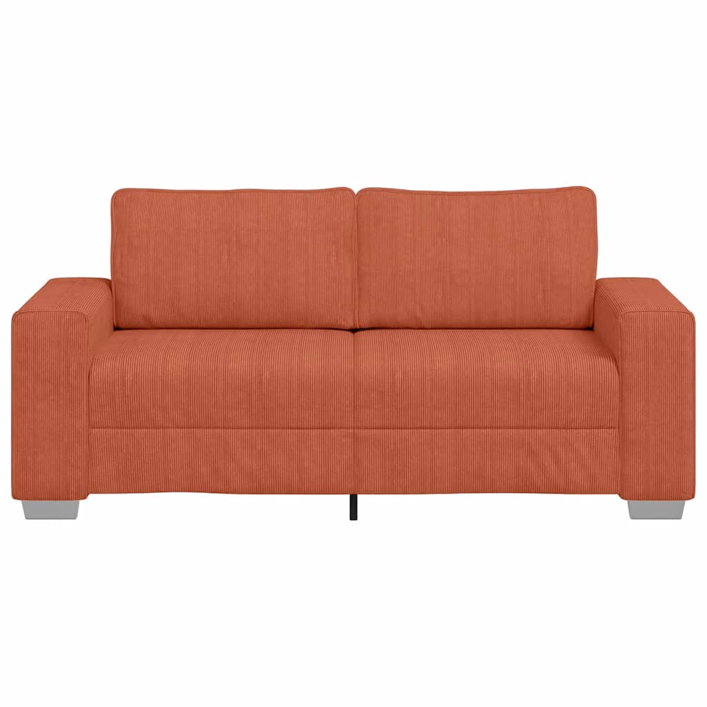 Zweisitzer-Sofa Rot Orange 140 cm Cordstoff
