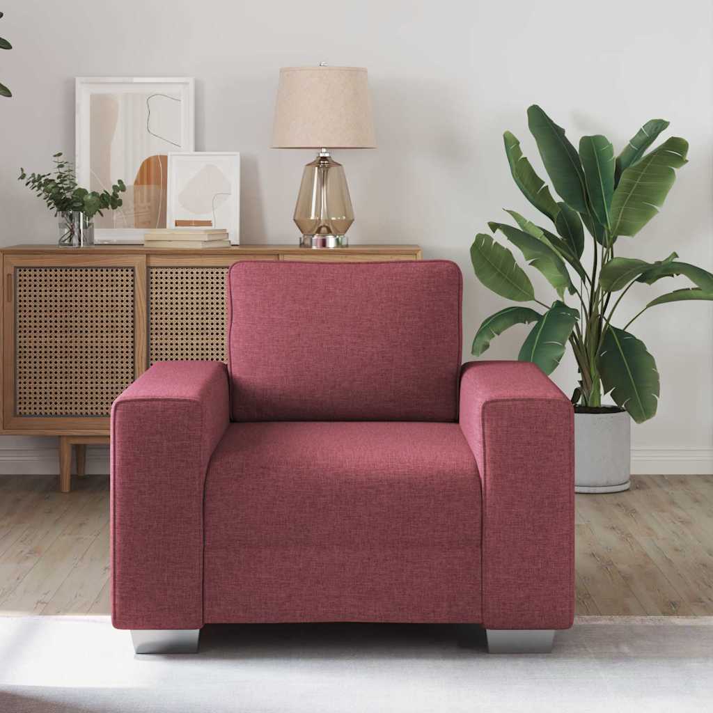Sofa mit Kissen Weinrot 100 x 77 x 82 cm Stoff