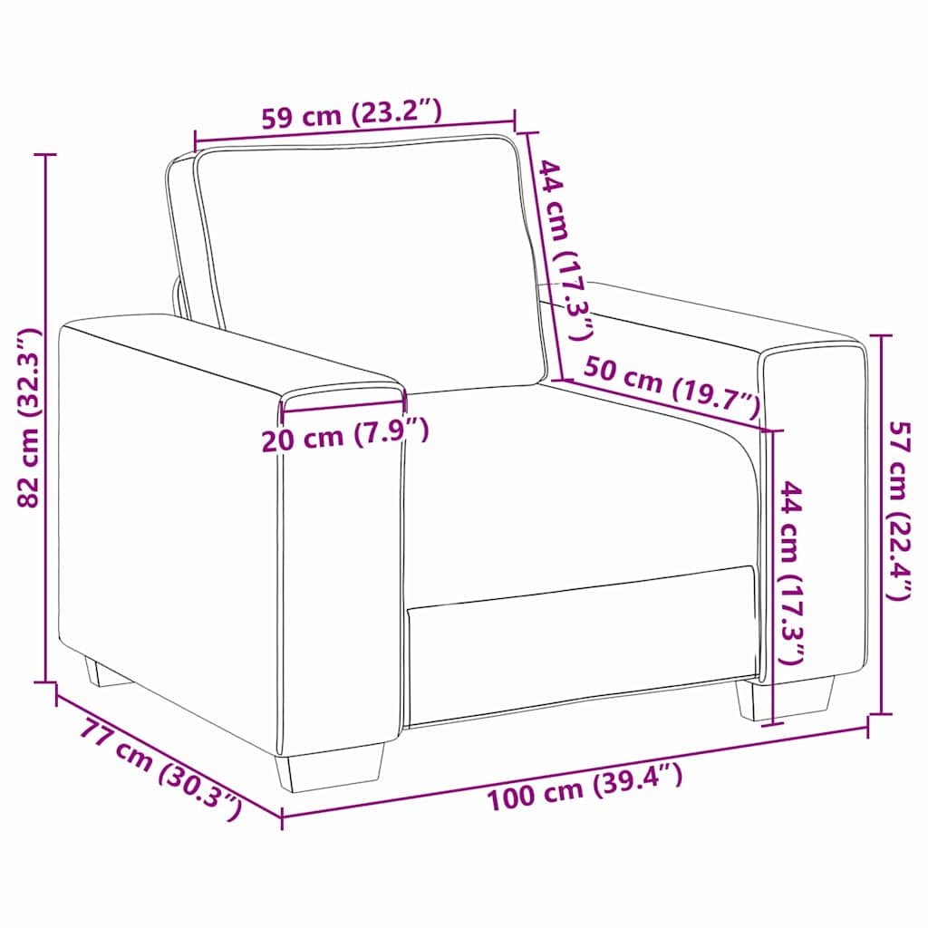 Sofa mit Kissen Weinrot 100 x 77 x 82 cm Stoff