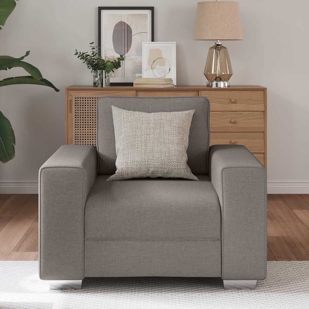 Sofa mit Kissen Taupe 100 x 77 x 82 cm Stoff