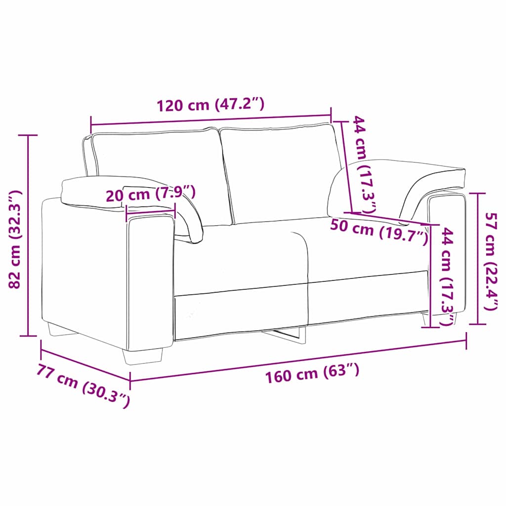 Sofa Schwarz 160 x 77 x 82 cm Stoff