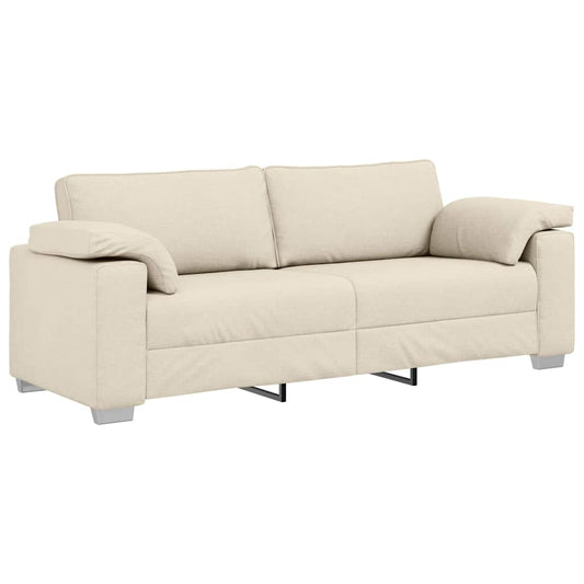 Sofa Beige 219 x 77 x 82 cm Leinen