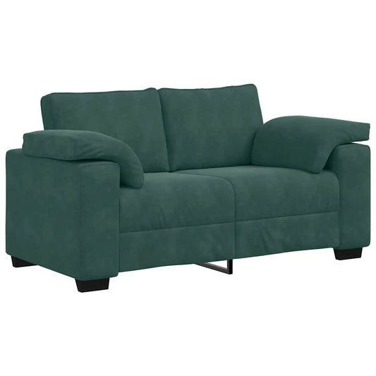 Zweisitzer-Sofa Dunkelgrün 120 cm Samt