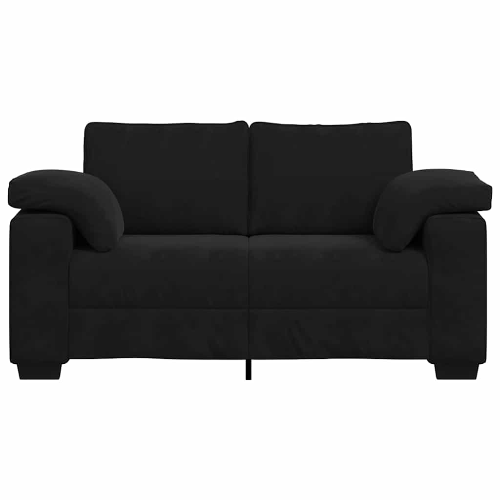Zweisitzer-Sofa Schwarz 120 cm Samt