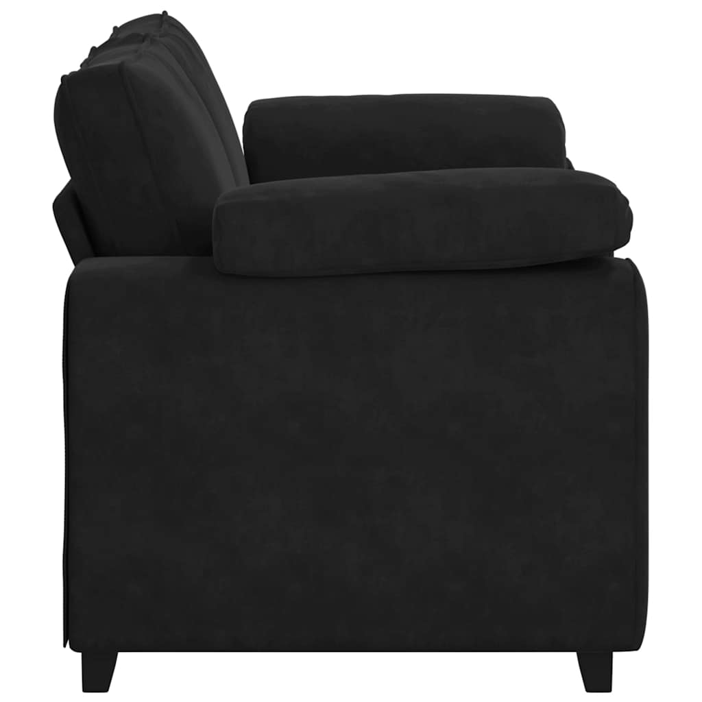 Zweisitzer-Sofa Schwarz 120 cm Samt