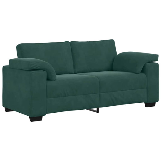 Zweisitzer-Sofa Dunkelgrün 140 cm Samt