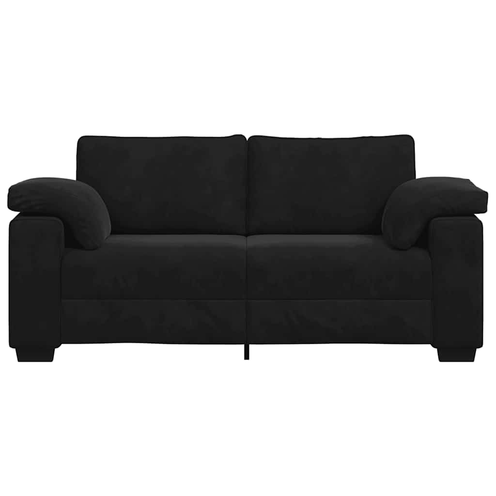Zweisitzer-Sofa Schwarz 140 cm Samt