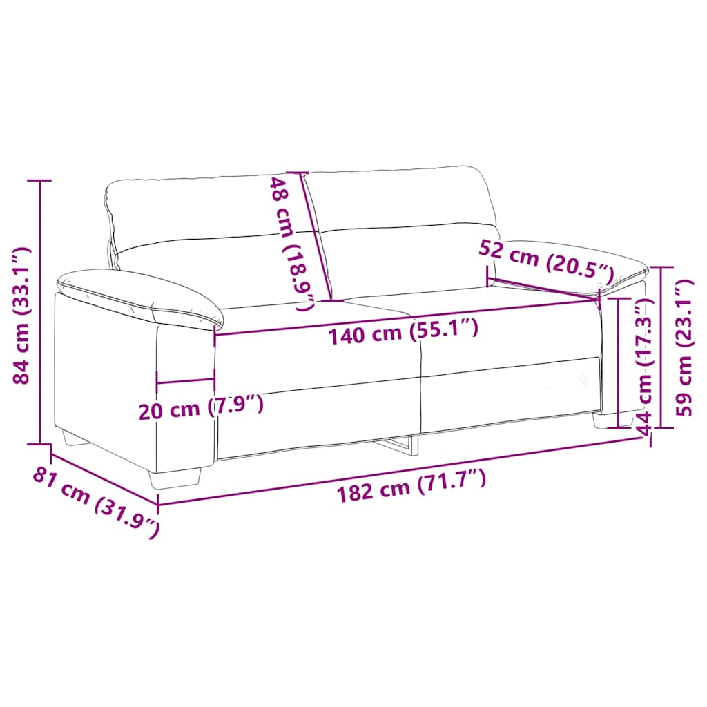 2-Sitzer-Sofa Cappuccino 140 cm Kunstleder