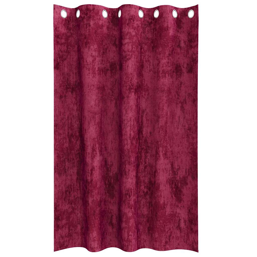 Vorhang mit Vorhängen 2 pcs Weinrot 175 x 140 cm Samt
