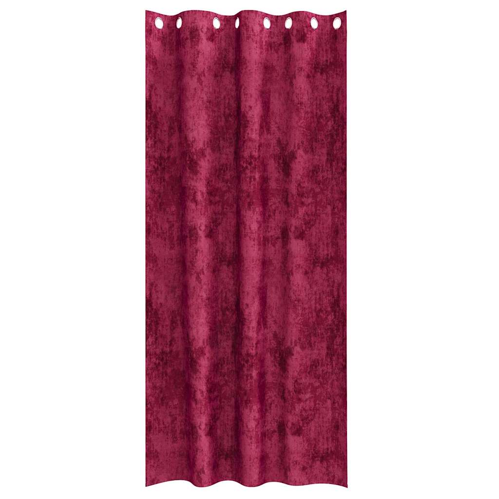 Vorhang mit Vorhängen 2 pcs Weinrot 225 x 140 cm Samt