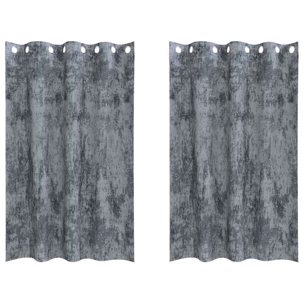 Vorhang mit Vorhängen 2 pcs Silber Grau 175 x 140 cm Samt