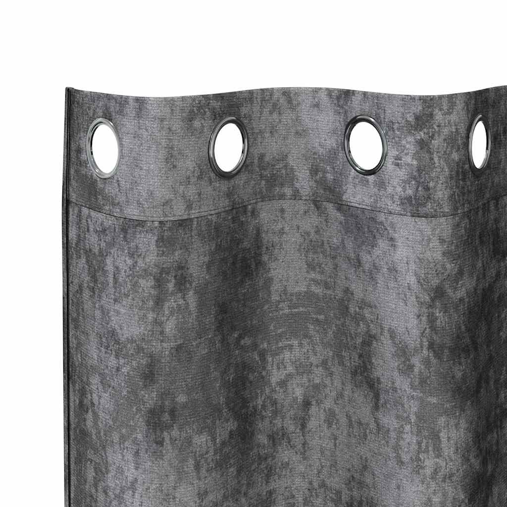 Vorhang mit Vorhängen 2 pcs Grau 175 x 140 cm Samt