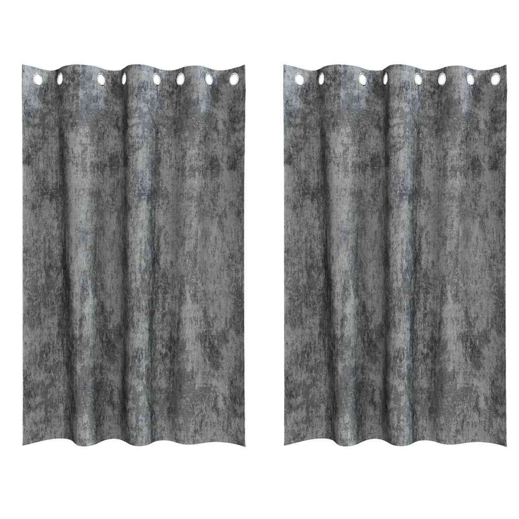 Vorhang mit Vorhängen 2 pcs Grau 175 x 140 cm Samt