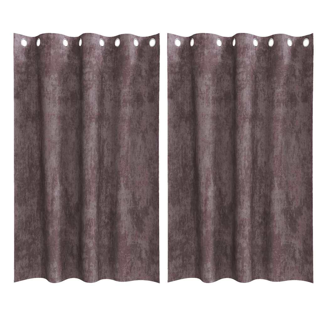 Vorhang mit Vorhängen 2 pcs Braun 175 x 140 cm Samt