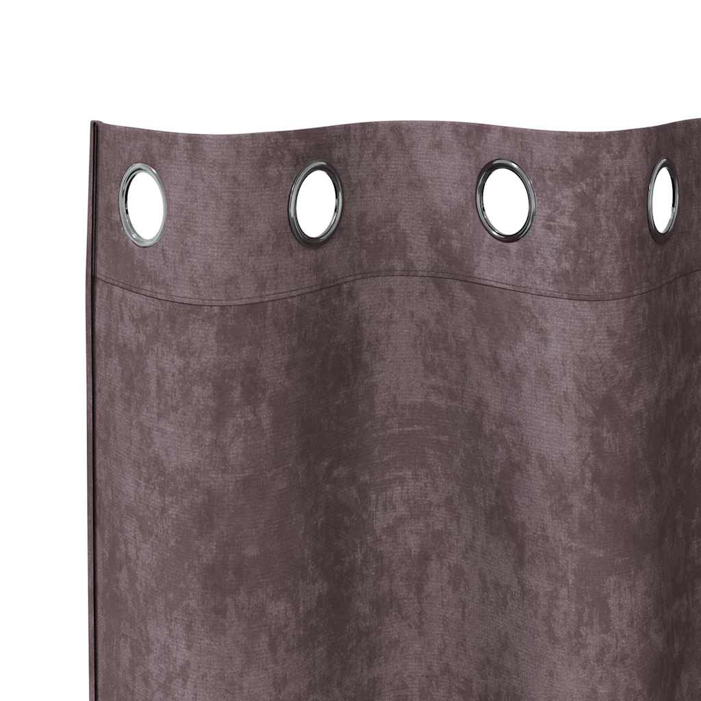Vorhang mit Vorhängen 2 pcs Braun 225 x 140 cm Samt