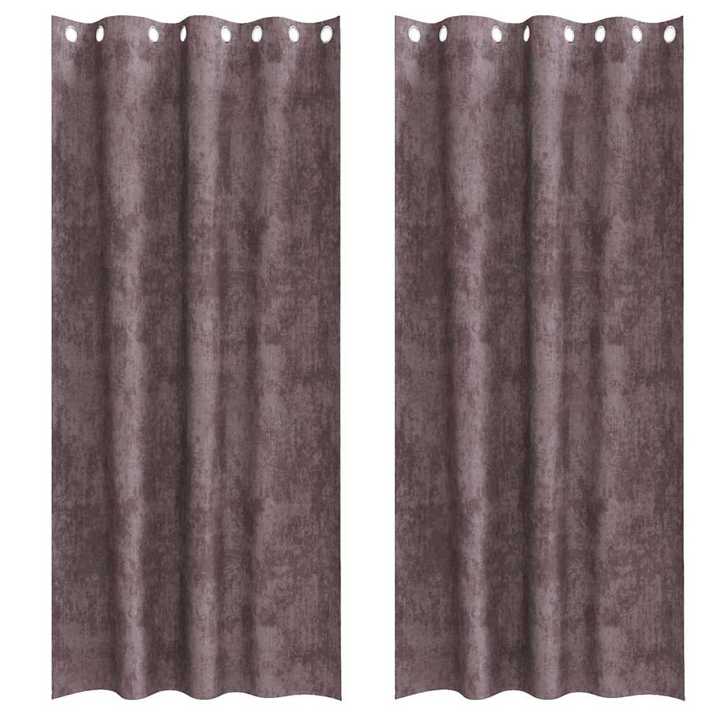 Vorhang mit Vorhängen 2 pcs Braun 225 x 140 cm Samt
