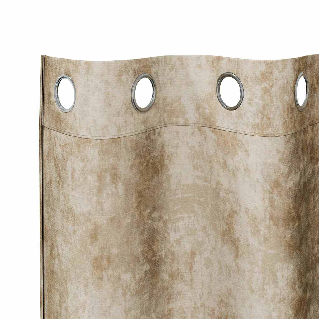 Vorhang mit Vorhängen 2 pcs Creme 175 x 140 cm Samt
