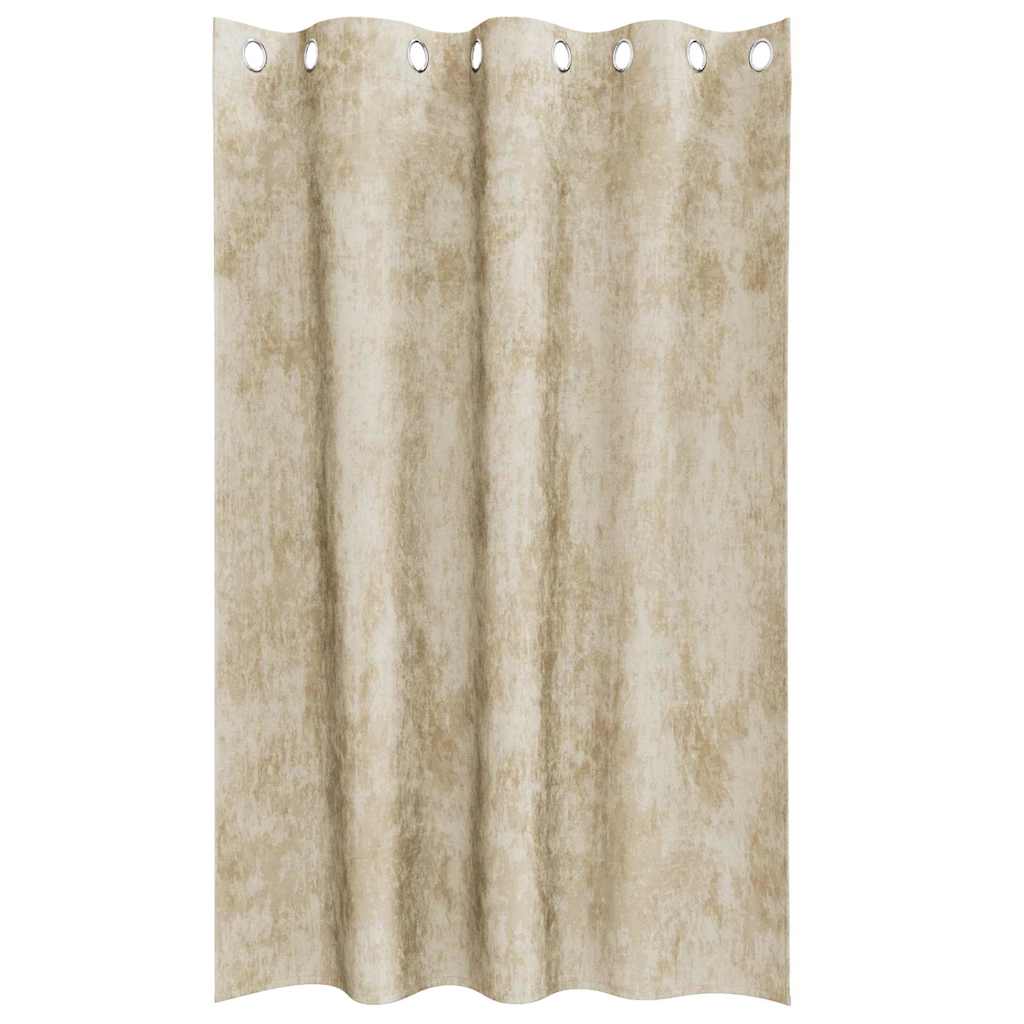 Vorhang mit Vorhängen 2 pcs Creme 175 x 140 cm Samt
