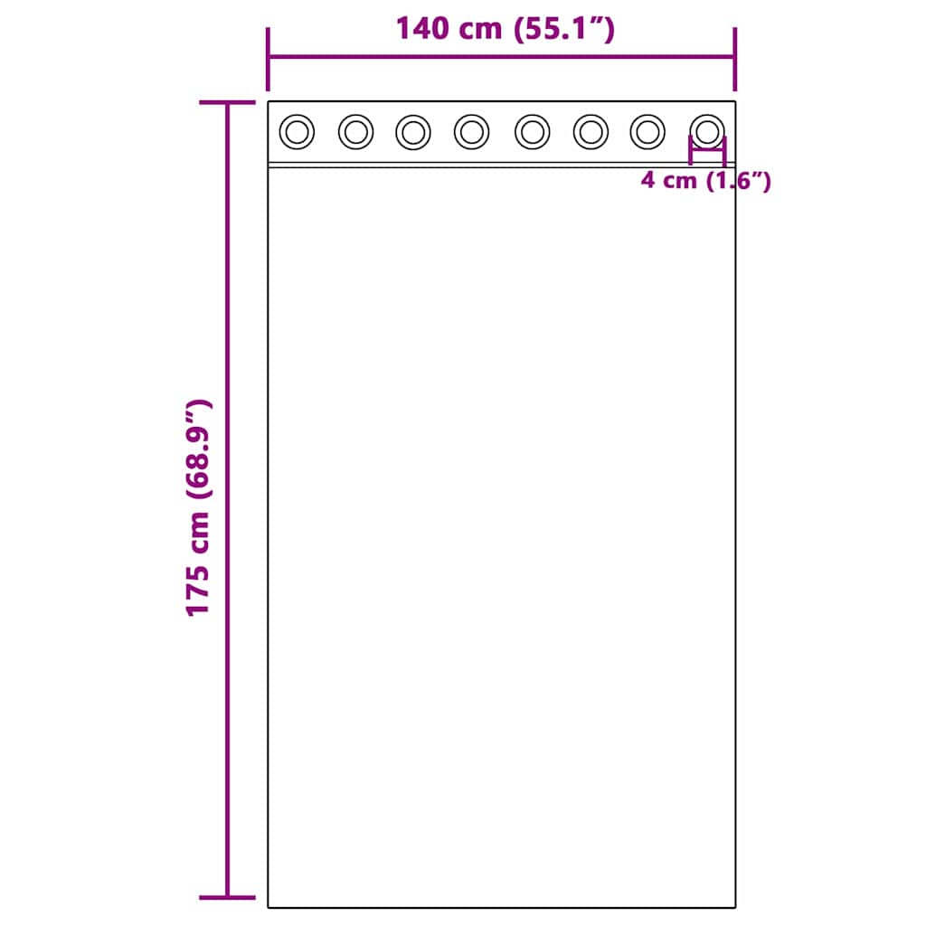 Vorhang mit Vorhängen 2 pcs Creme 175 x 140 cm Samt