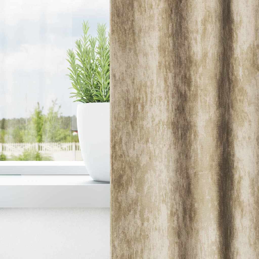 Vorhang mit Vorhängen 2 pcs Creme 225 x 140 cm Samt