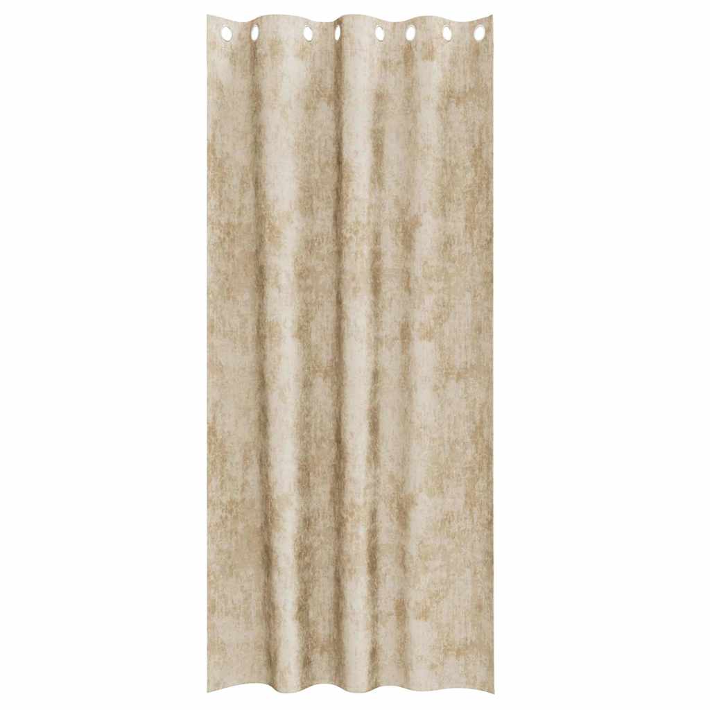 Vorhang mit Vorhängen 2 pcs Creme 225 x 140 cm Samt