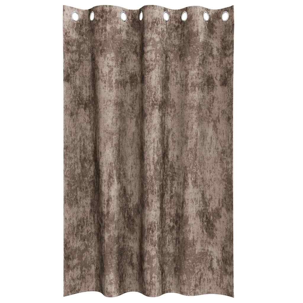 Vorhang mit Vorhängen 2 pcs Cappuccino 175 x 140 cm Samt