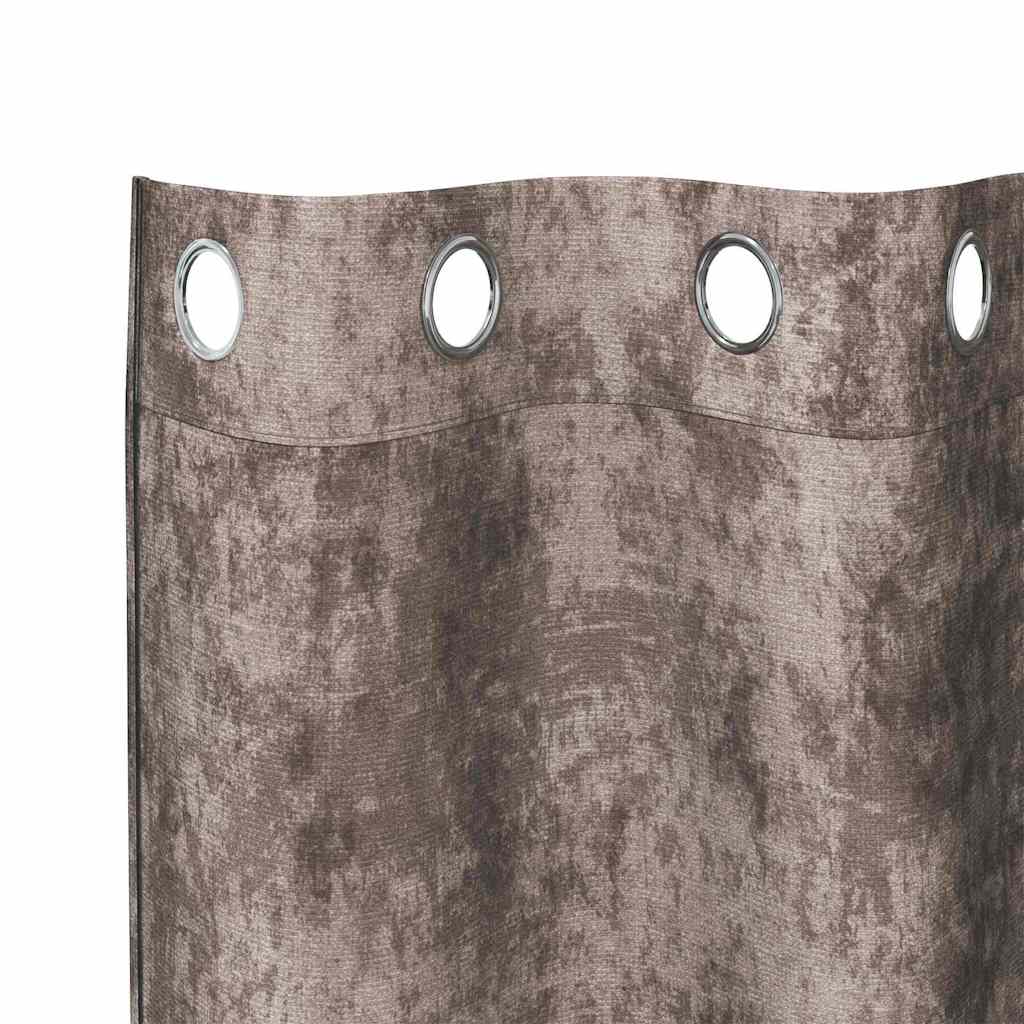 Vorhang mit Vorhängen 2 pcs Cappuccino 245 x 140 cm Samt