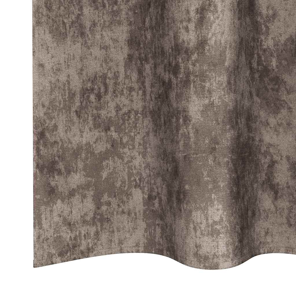 Vorhang mit Vorhängen 2 pcs Cappuccino 245 x 140 cm Samt