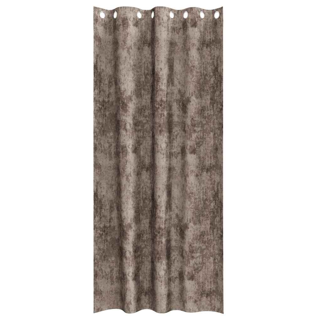 Vorhang mit Vorhängen 2 pcs Cappuccino 245 x 140 cm Samt