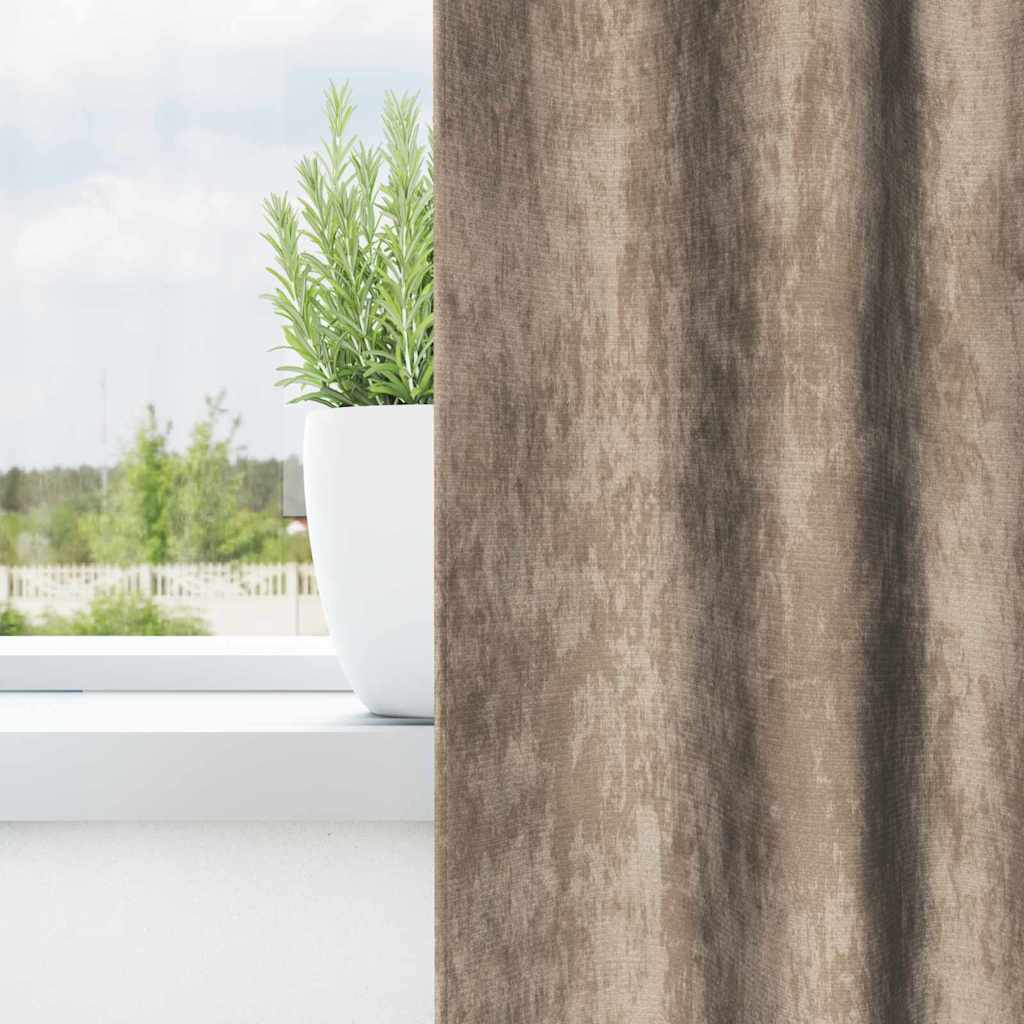 Vorhang mit Vorhängen 2 pcs Champagner 175 x 140 cm Samt