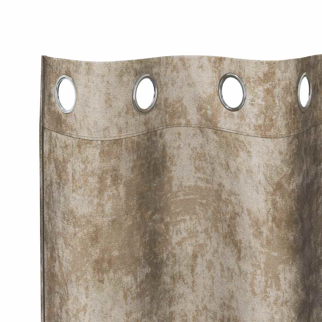 Vorhang mit Vorhängen 2 pcs Champagner 260 x 140 cm Samt