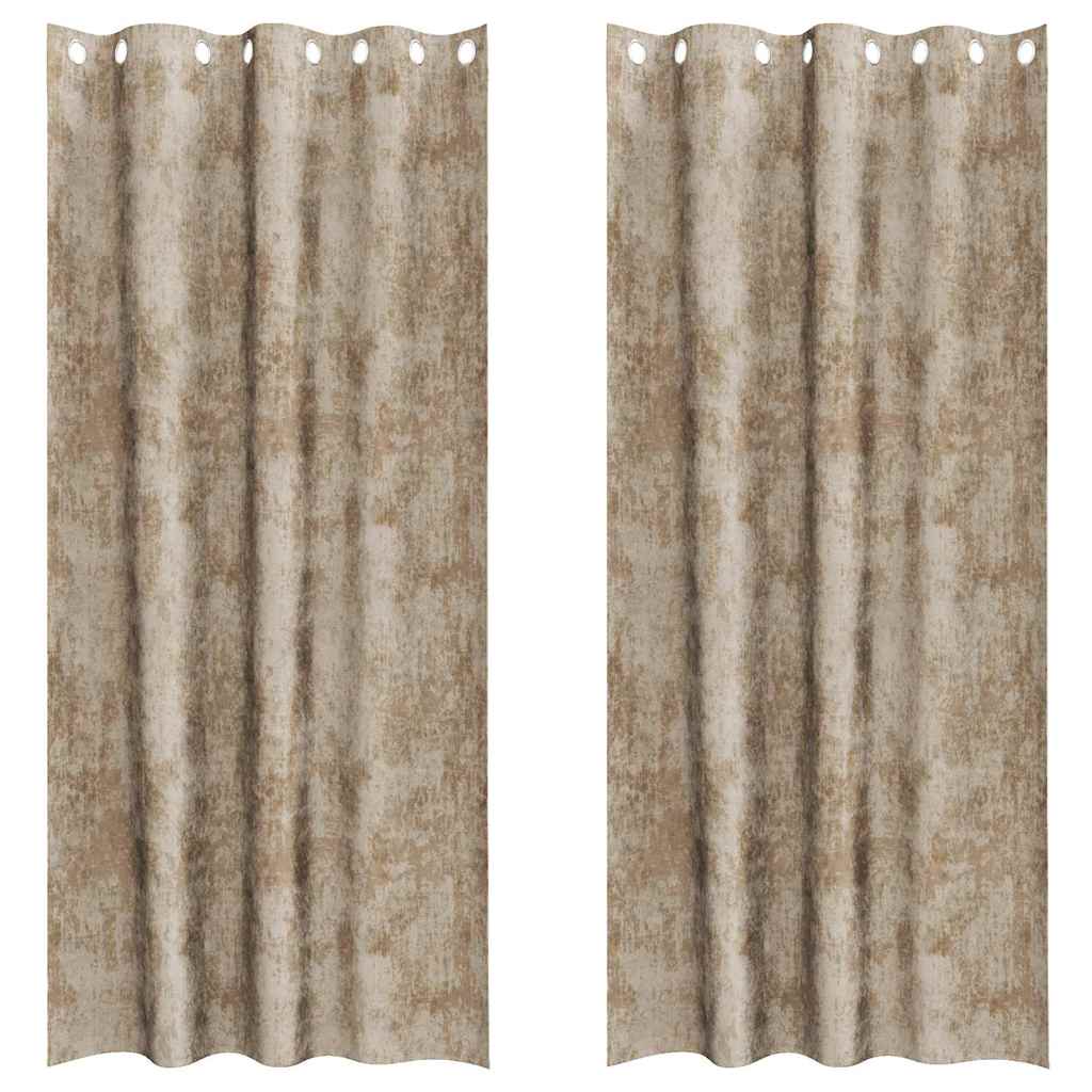 Vorhang mit Vorhängen 2 pcs Champagner 260 x 140 cm Samt