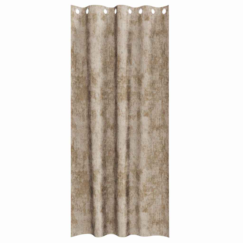 Vorhang mit Vorhängen 2 pcs Champagner 260 x 140 cm Samt