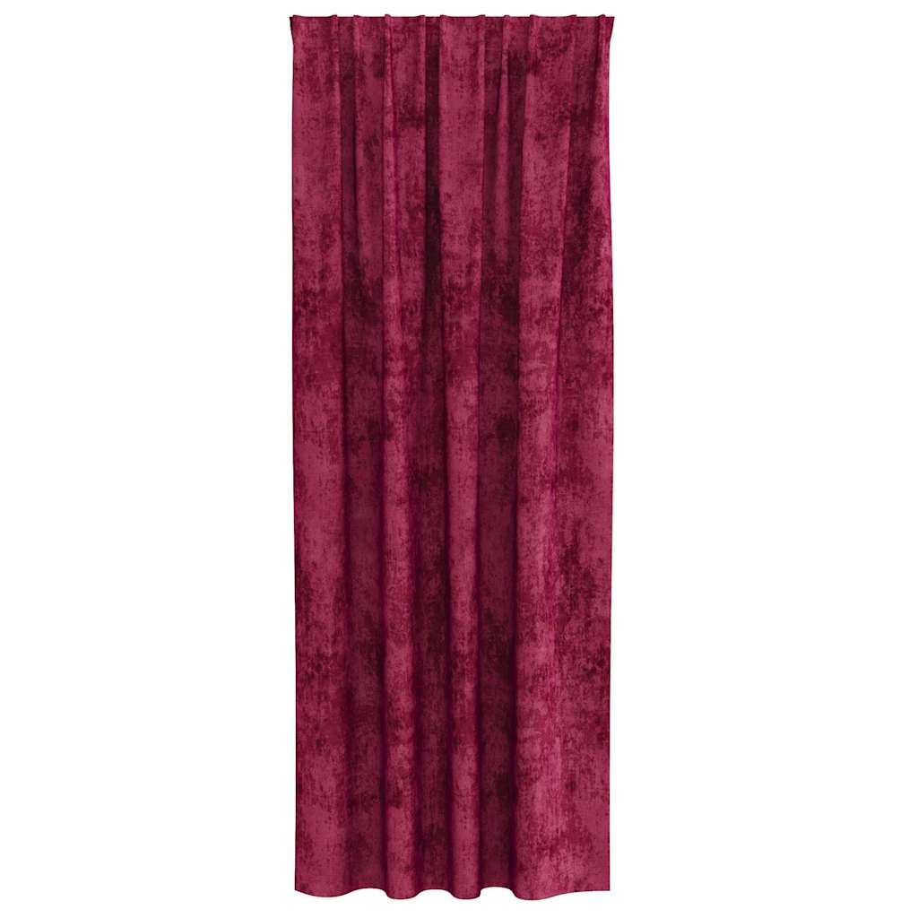 Vorhang mit Vorhängen 2 pcs Weinrot 260 x 140 cm Samt